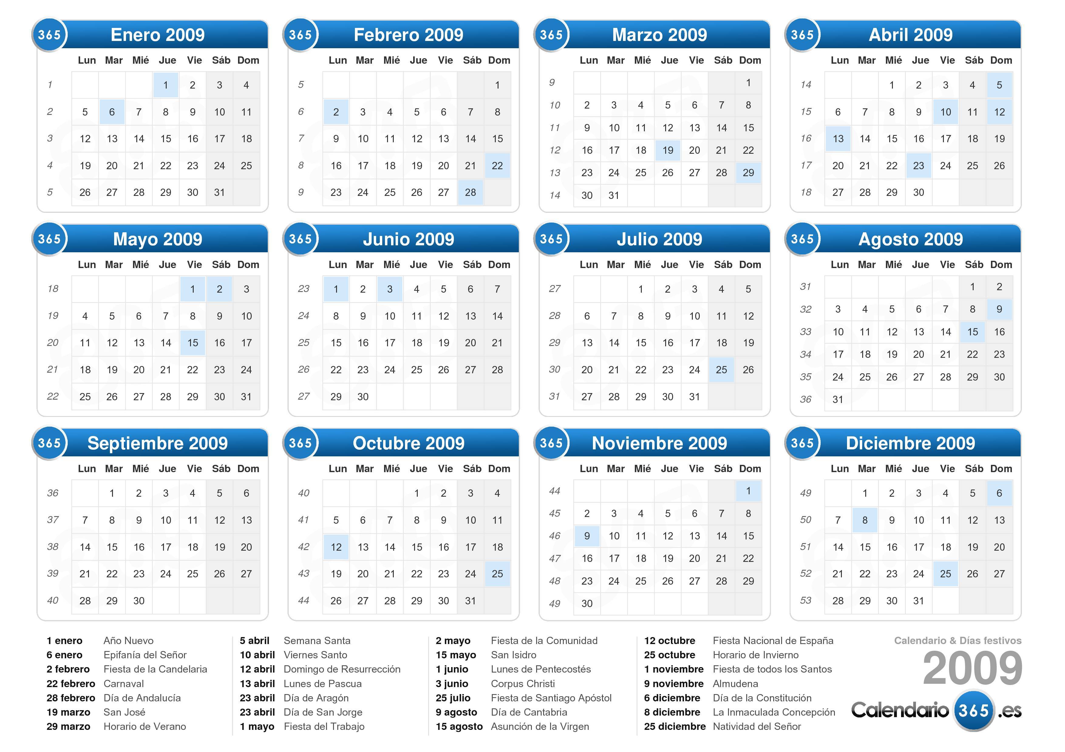 Calendario 2009