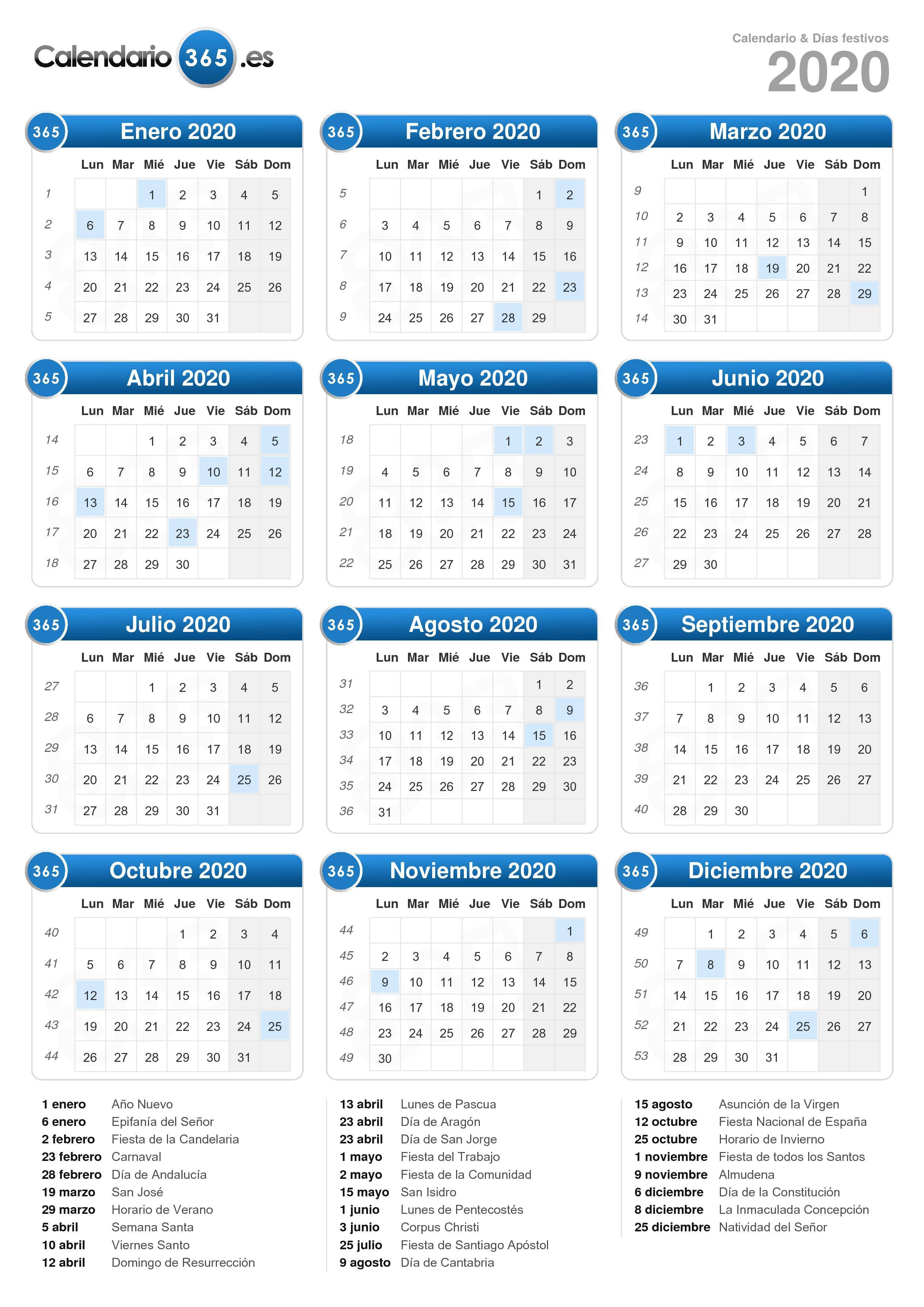 Calendario anual 2024 - España - Michel Zbinden ES