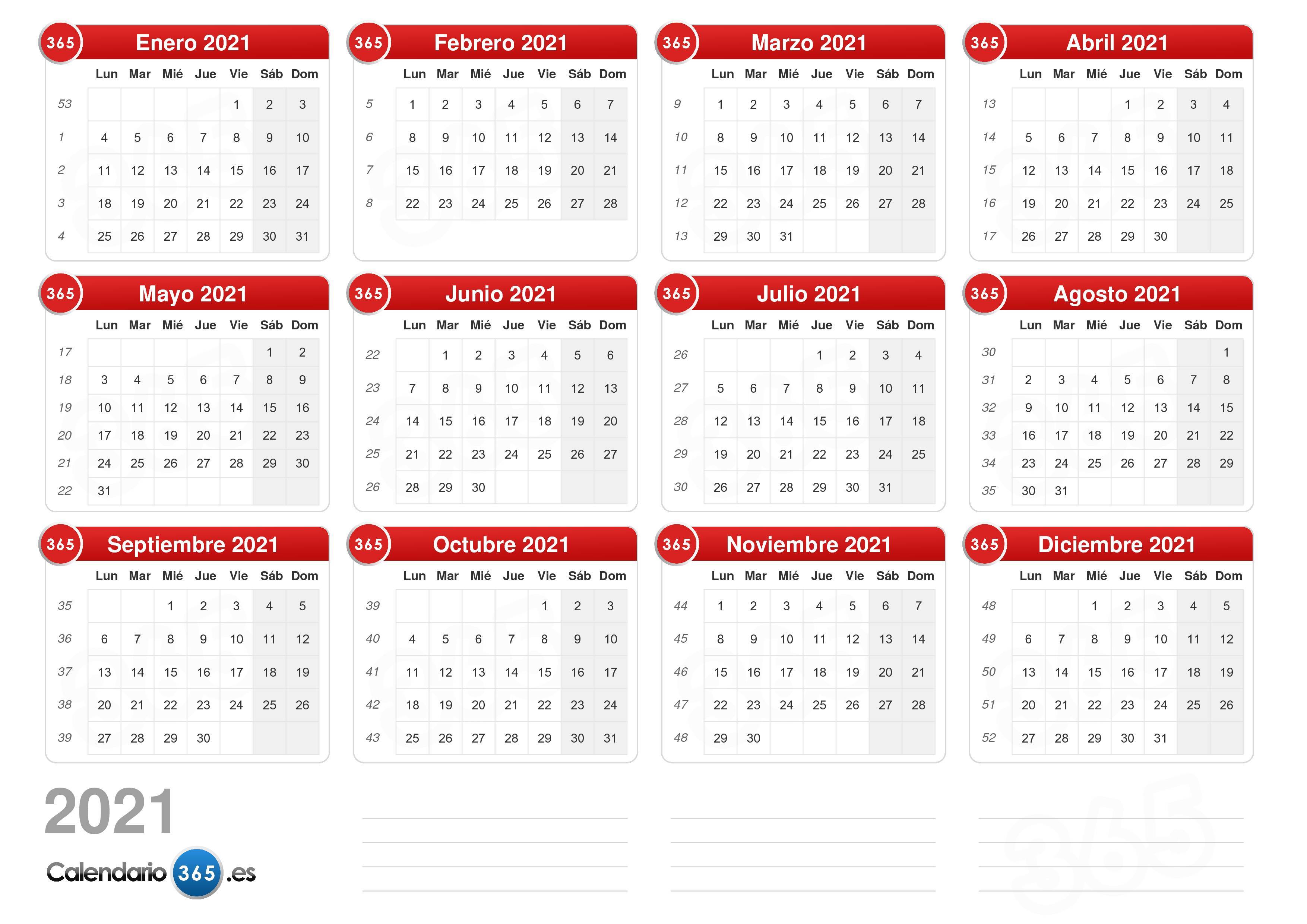 Calendario 2021 