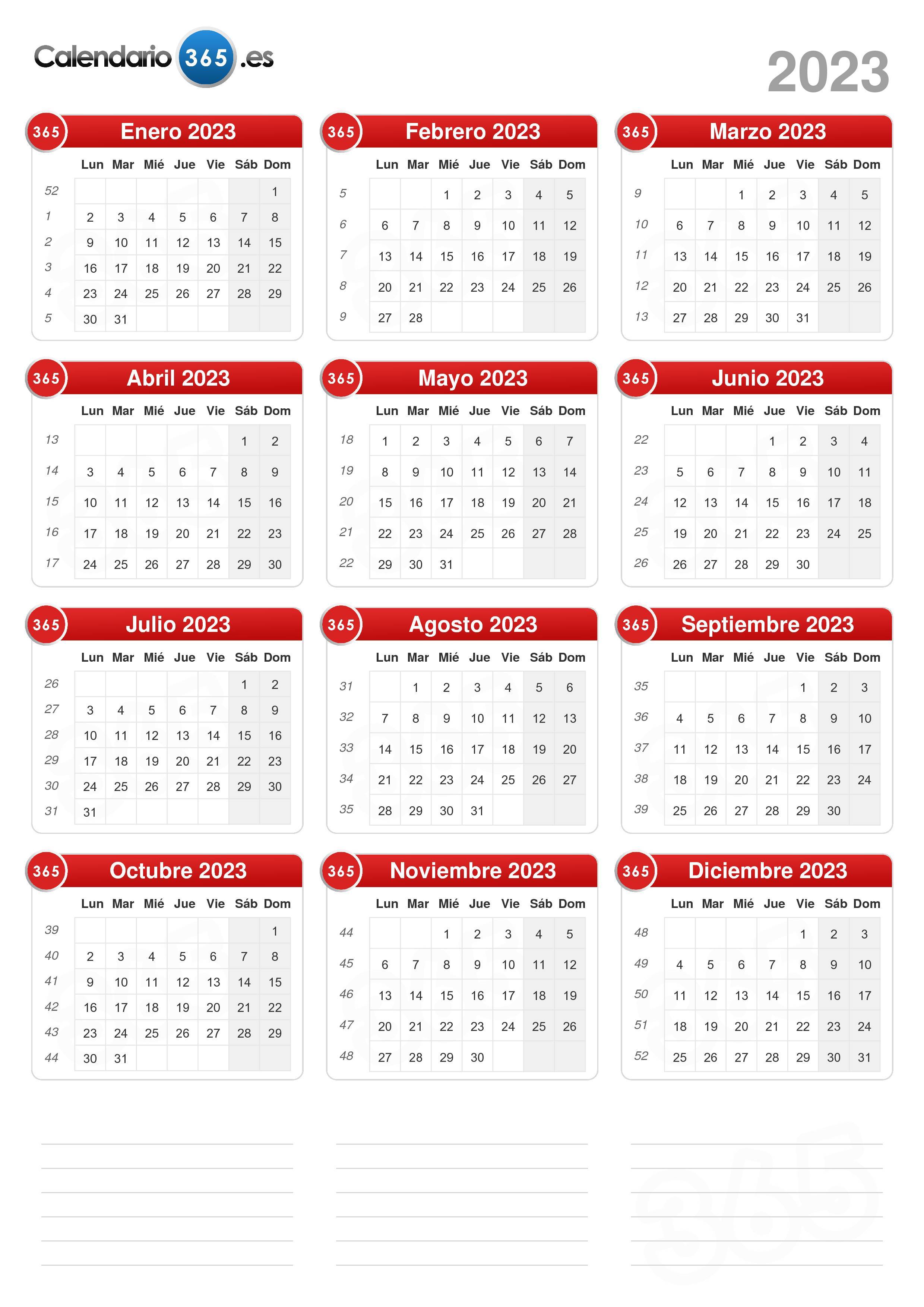 Calendario 2023 Para Rellenar Imprimir Imagesee