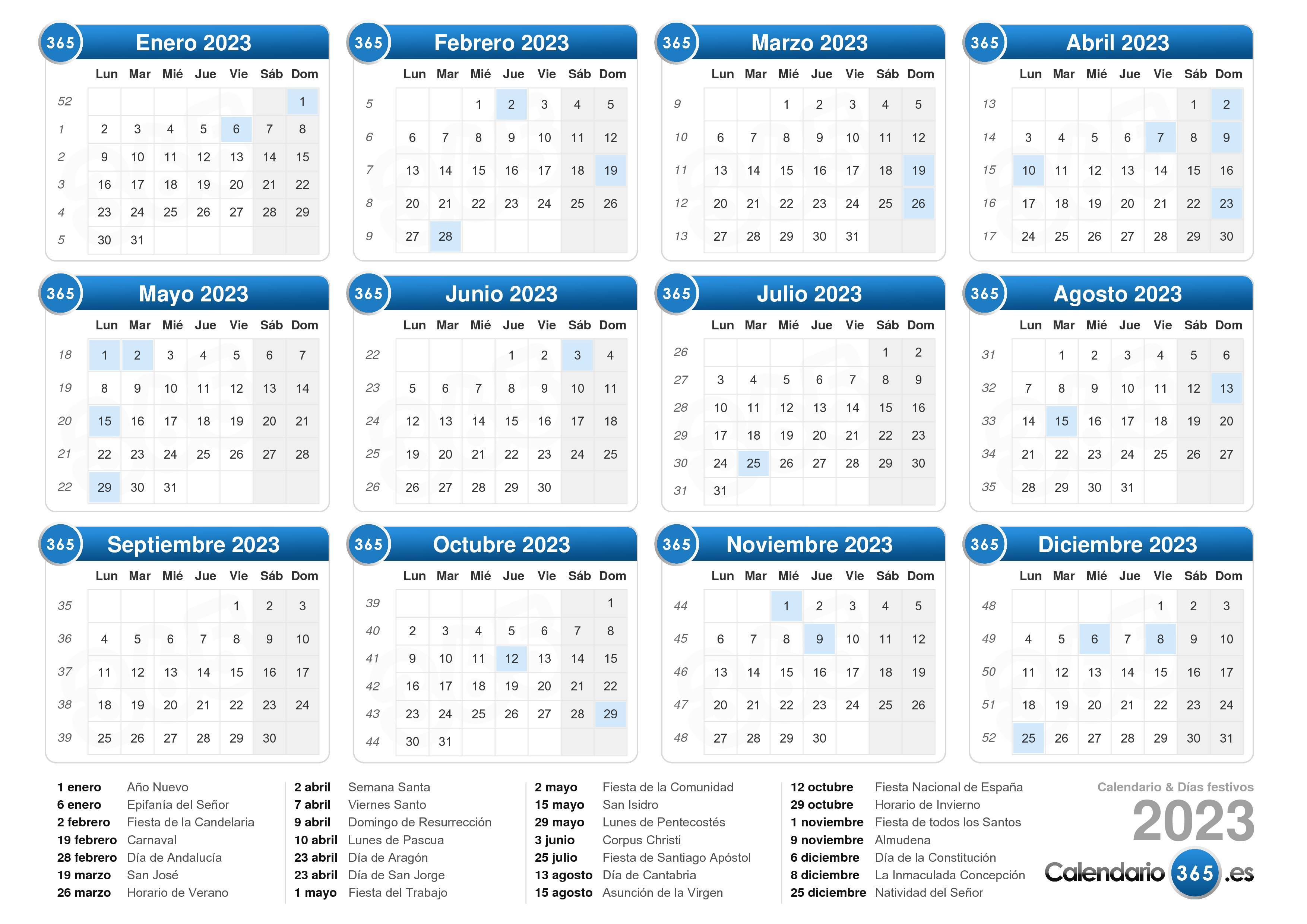 Calendario 2023