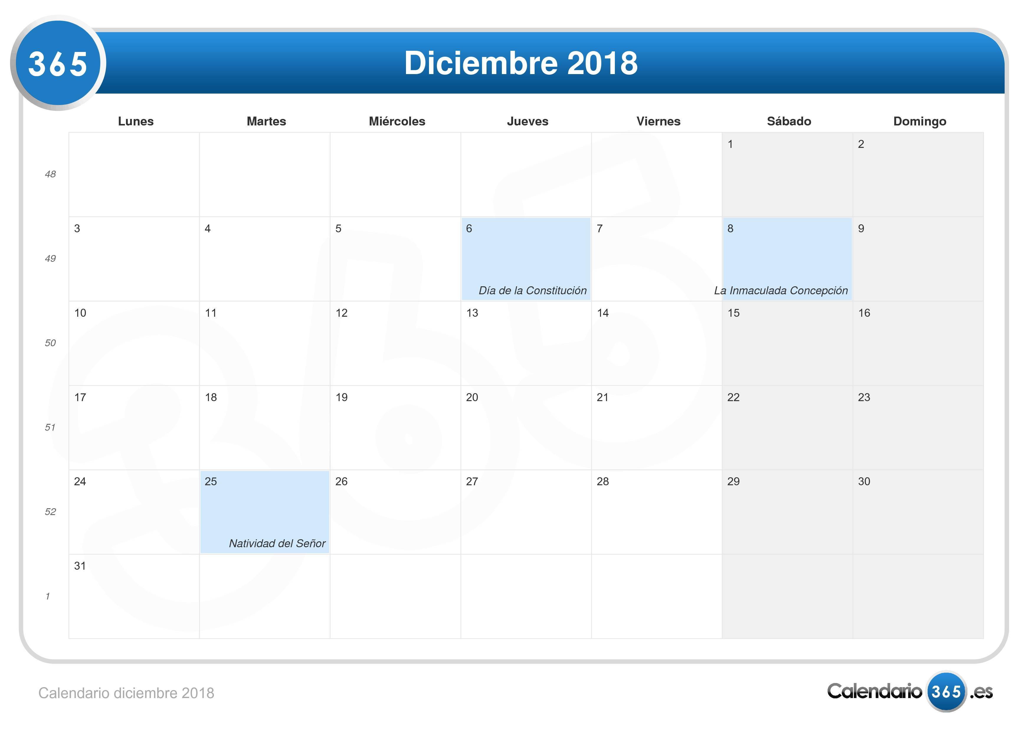 Calendario 2018